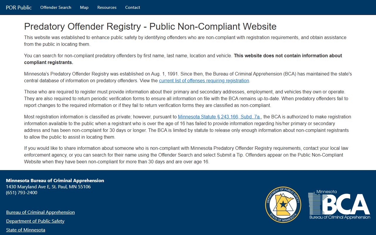 Cook County arrest records Minnesota predatory offender registry