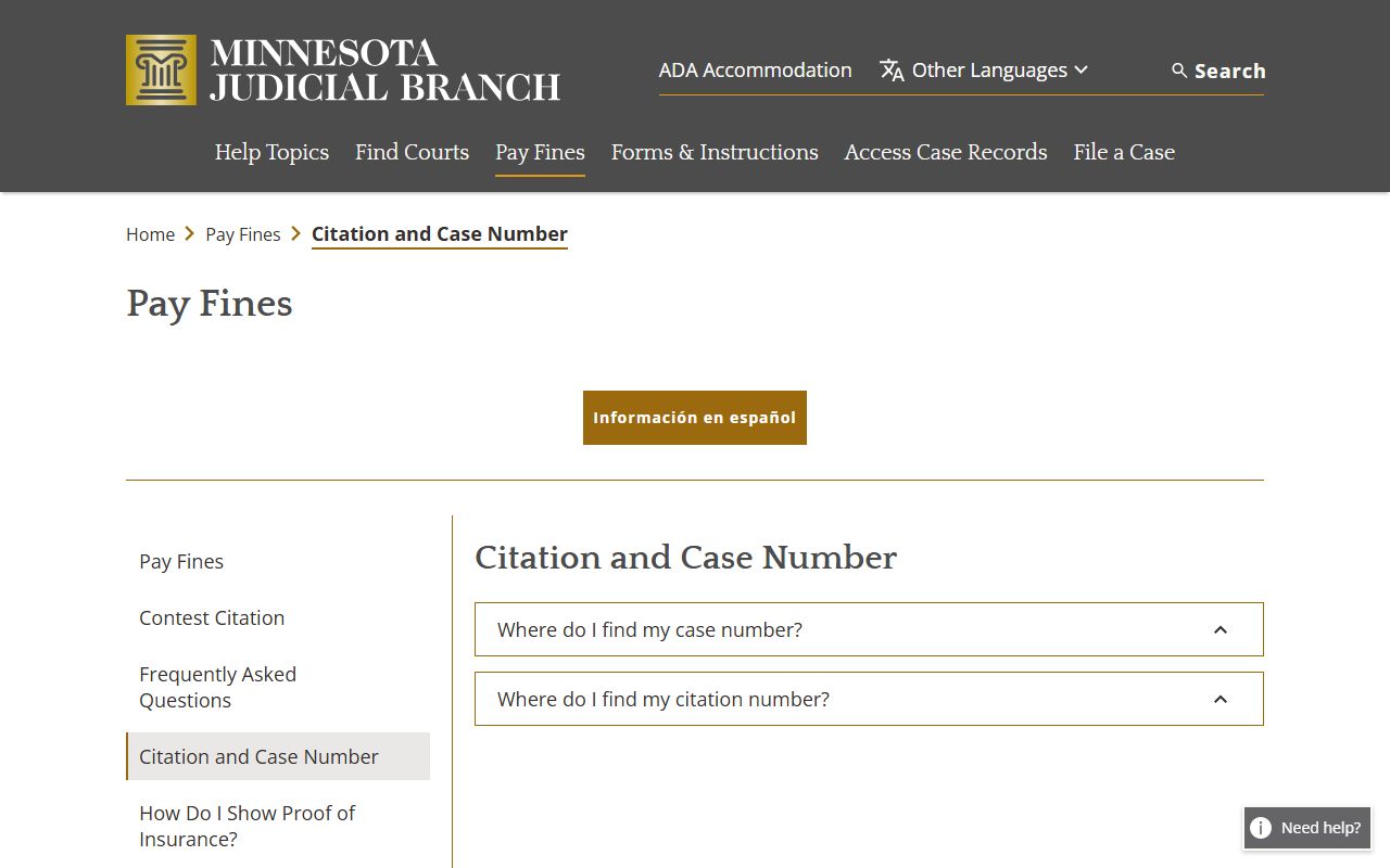 Cook County court dockets citation and case number explanation