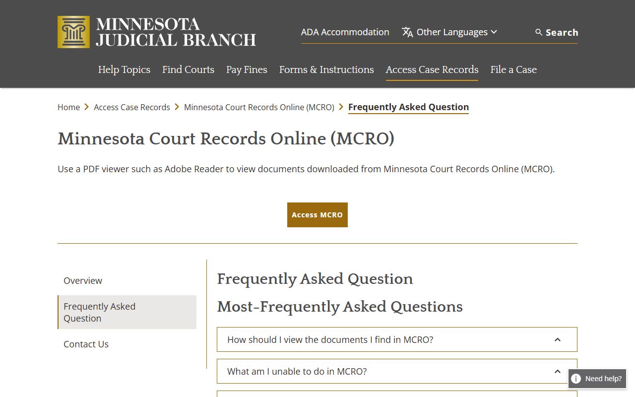Cook County court records MCRO frequently asked questions