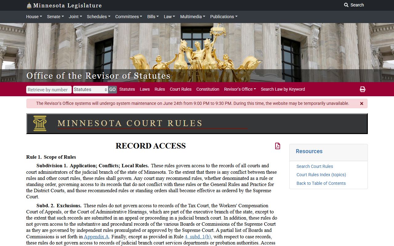 Cook County court records Rule 1 public access scope