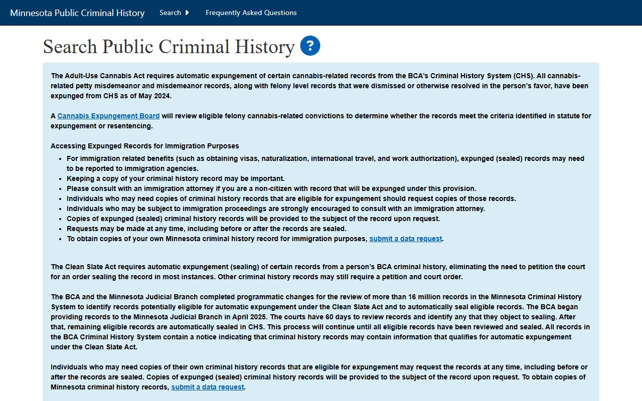Cook County criminal court records BCA public criminal history search