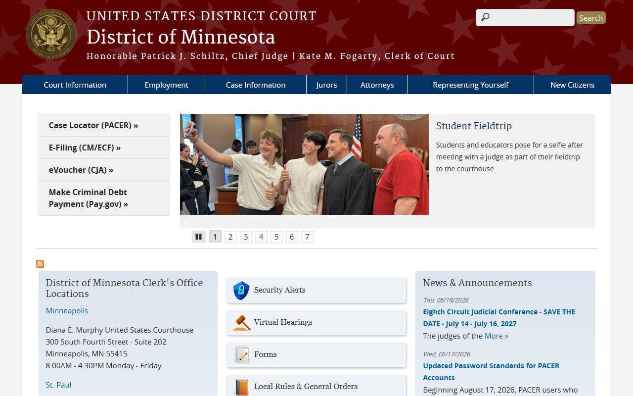 Cook County District Court federal District of Minnesota contrast