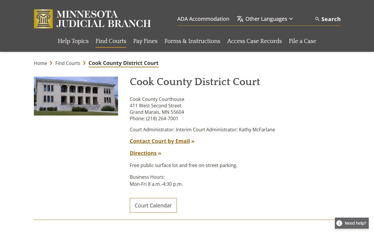 Cook County court records District Court official page
