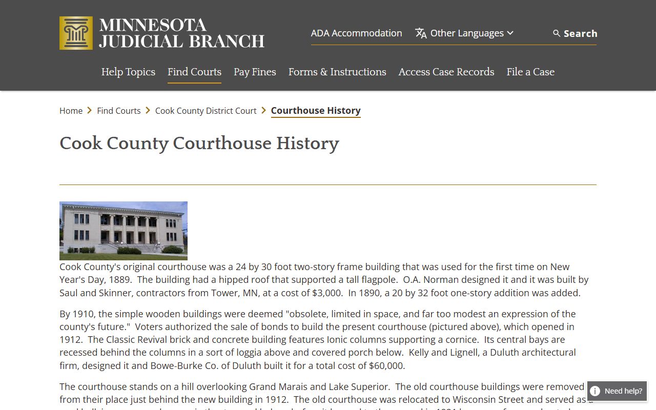 Cook County court records courthouse history