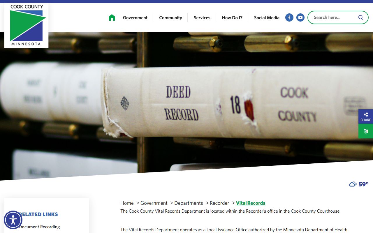 Cook County marriage records vital records page